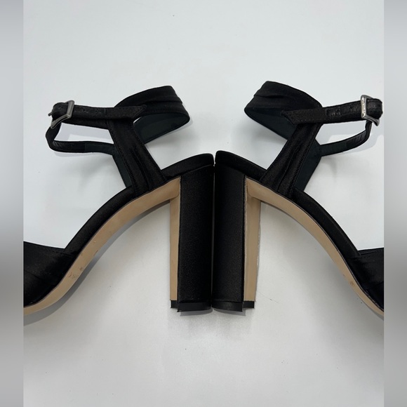 NWB MANOLO BLAHNIK BLACK SATIN GAZO SANDSLS SIZE 37.5 - Picture 10 of 15